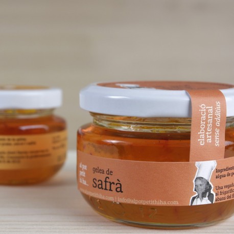 Gelea de safrà Al pot petit hi ha de 65 i de 125g.